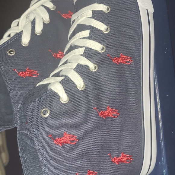 New Polo by Ralph Lauren canvas high tops sizes 6.5 jr = 8 wmn and 7jr =… - Picture 3 of 7
